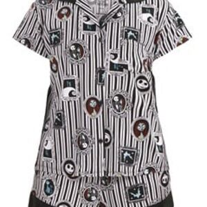 Disney Nightmare Before Christmas Black and White Striped Pajama Set